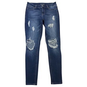 Maurices Destroyed Jeans Medium Long Tall Friendly Denim Ankle Skinny Stretch